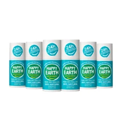 6x Happy Earth 100% Natuurlijke Deodorant Roller Cedar Lime 75 ml