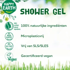 6x Happy Earth 100% Natuurlijke Douchegel Lemon Sandalwood 300 ml