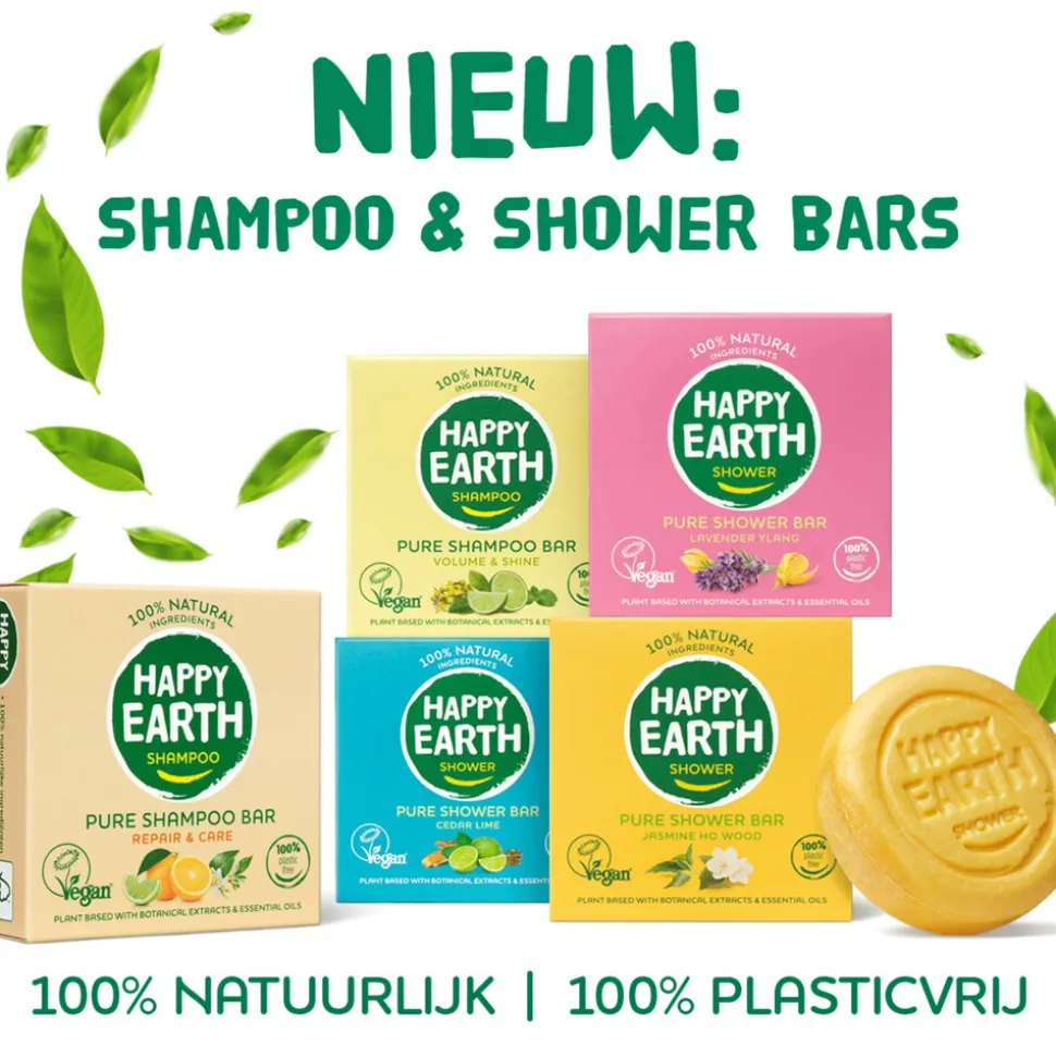 6x Happy Earth 100% Natuurlijke Shampoo Bar Repair & Care 70 gr