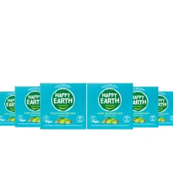 6x Happy Earth 100% Natuurlijke Shower Bar Cedar Lime 90 gr