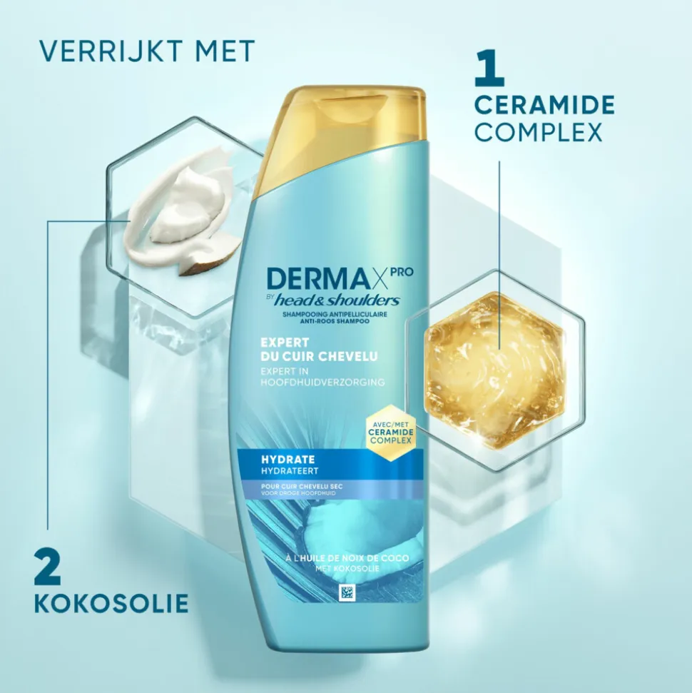 6x Head & Shoulders Anti-roos Shampoo DERMAxPRO Hydrateert 250 ml