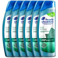 6x Head & Shoulders Shampoo Pure Intense Kalmeert Jeuk 250 ml