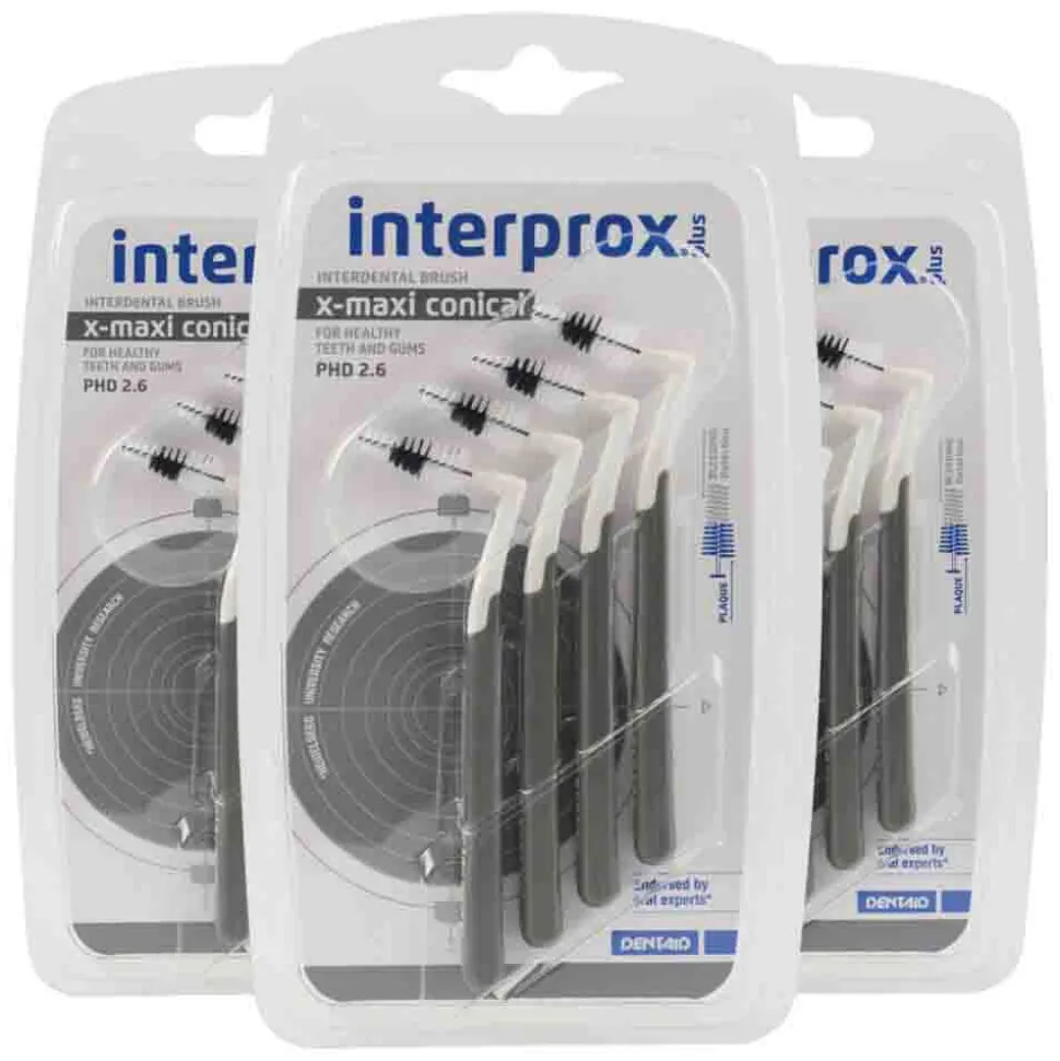 3x Interprox Ragers Plus X-Maxi Conical Grijs PHD 2.6 4 stuks