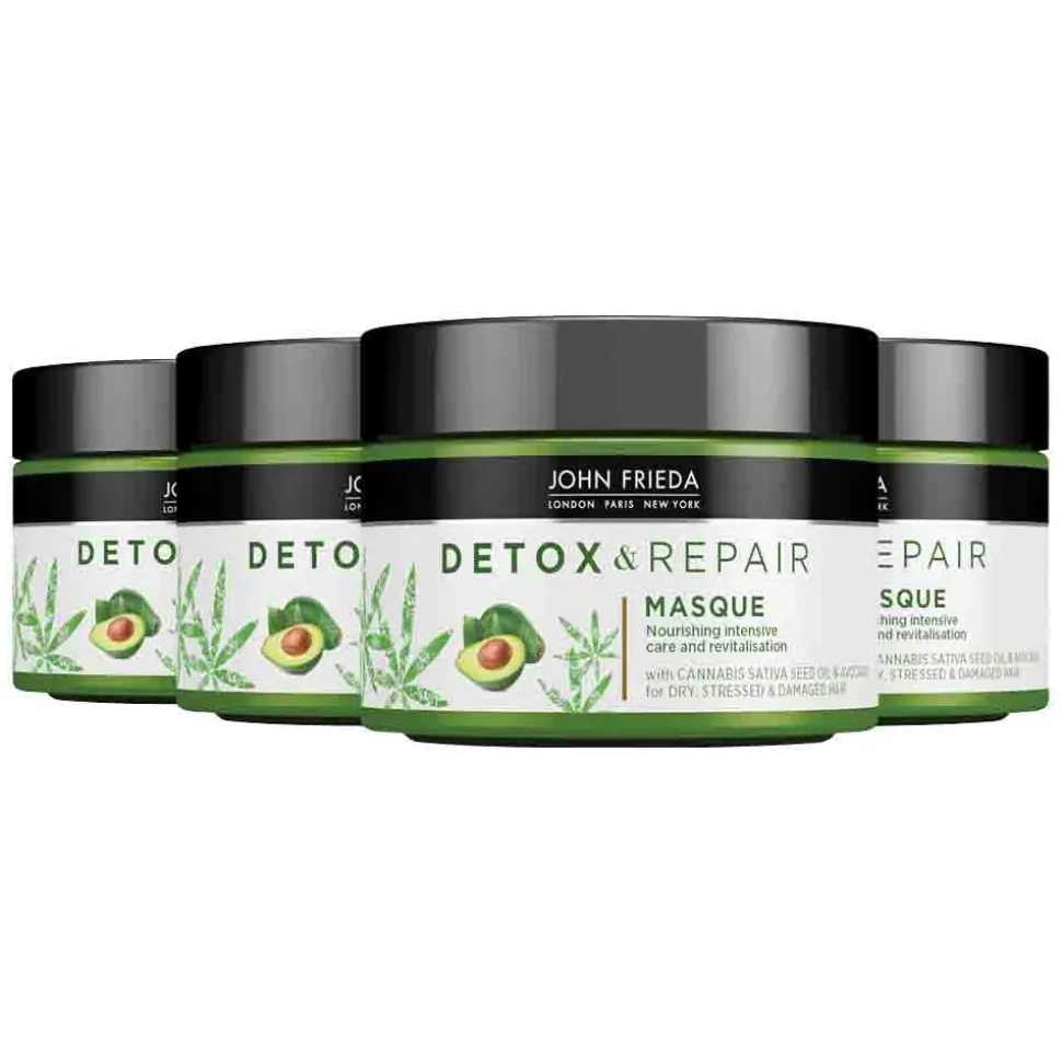 4x John Frieda Detox & Repair Haarmasker 250 ml
