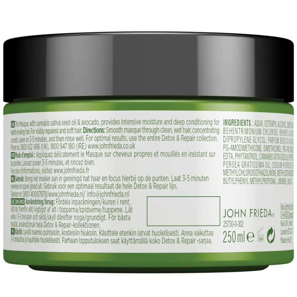 4x John Frieda Detox & Repair Haarmasker 250 ml