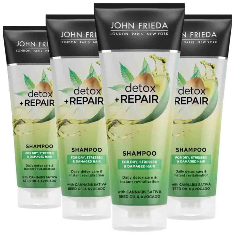 4x John Frieda Detox & Repair Shampoo 250 ml