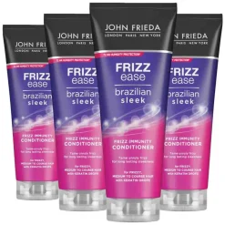 4x John Frieda Frizz Ease Brazilian Sleek Conditioner 250 ml