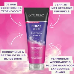 4x John Frieda Frizz Ease Brazilian Sleek Shampoo 250 ml