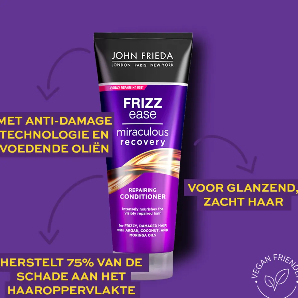 4x John Frieda Frizz Ease Miraculous Recovery Conditioner 250 ml
