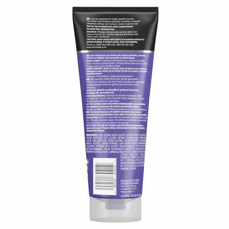 4x John Frieda Violet Crush Shampoo Purple 250 ml