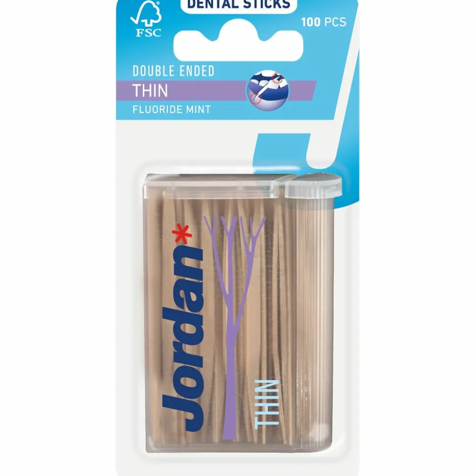 12x Jordan Tandenstokers Double Ended Thin 100 stuks
