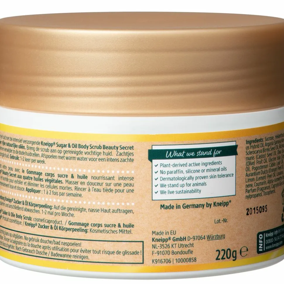 4x Kneipp Sugar & Oil Body Scrub Beauty Secret 220 gr