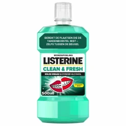 3x Listerine Mondwater Clean & Fresh zonder Alcohol 500 ml
