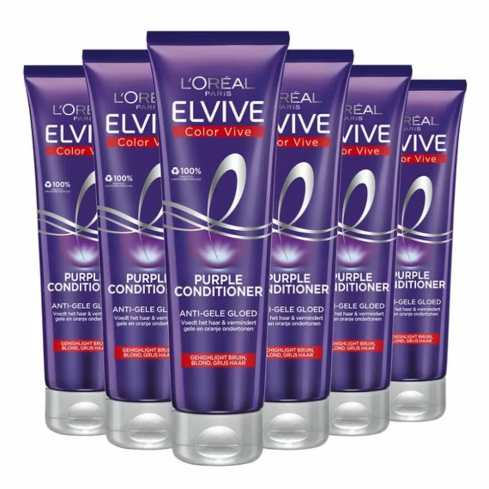 6x L'Oréal Elvive Color Vive Purple Conditioner 150 ml