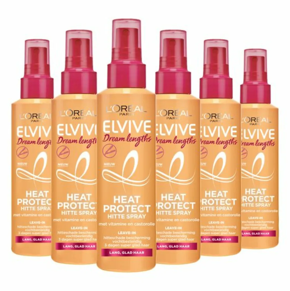 6x L'Oréal Elvive Dream Lengths Heat Spray 150 ml