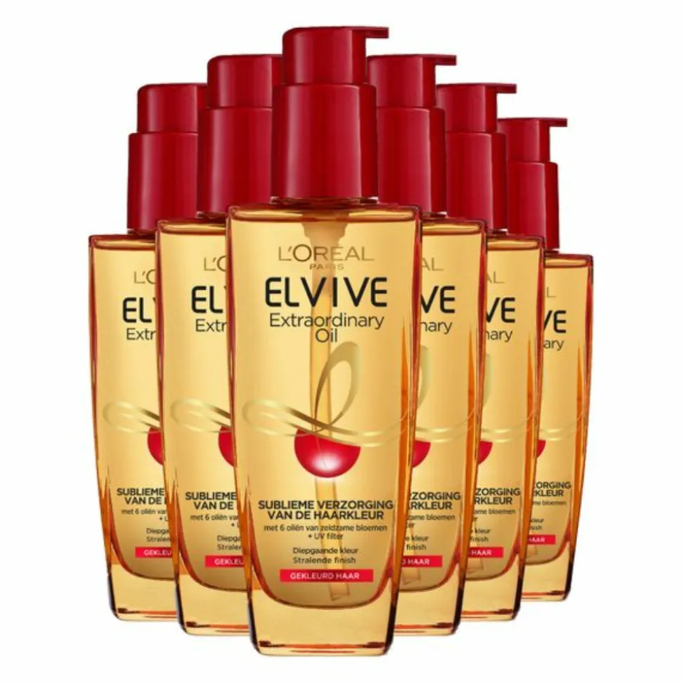 6x L'Oréal Elvive Extraordinary Oil Haarolie voor Gekleurd Haar 100 ml