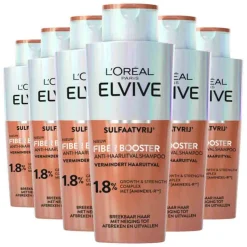 6x L'Oréal Elvive Fiber Booster Anti-Haaruitval Shampoo 200 ml
