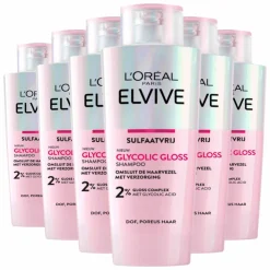 6x L'Oréal Elvive Glycolic Gloss Shampoo 200 ml