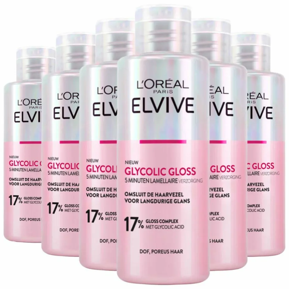 6x L'Oréal Elvive Glycolic Gloss Post-Conditioner 200 ml