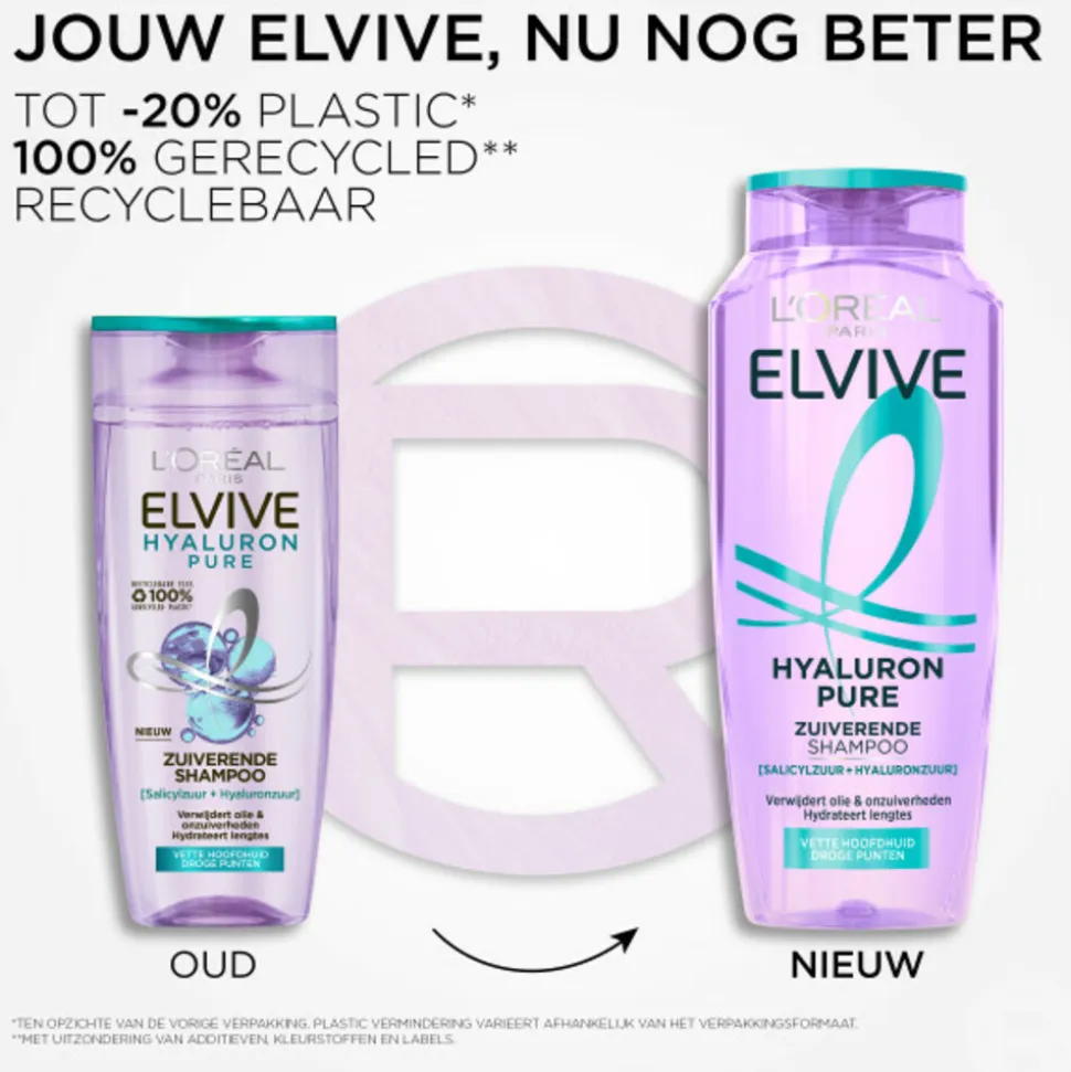 6x L'Oréal Elvive Hyaluron Pure Shampoo 250 ml