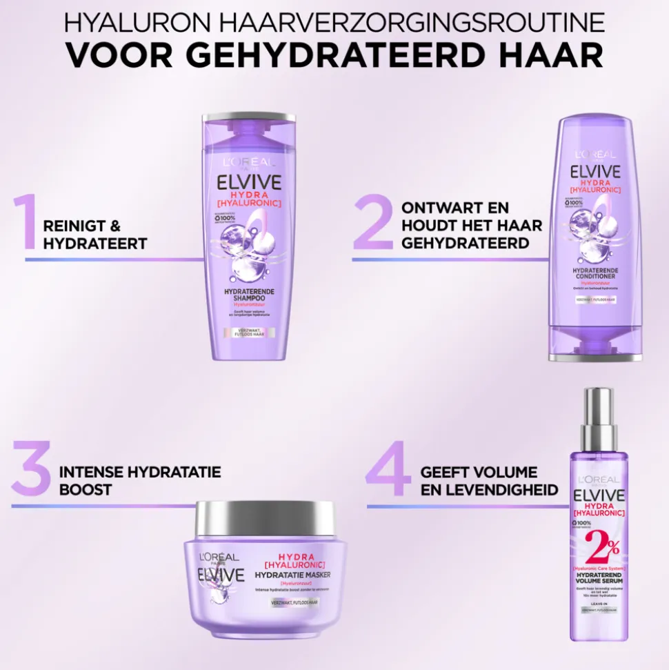 6x L'Oréal Elvive Hydra Hyaluronic Haarmasker 300 ml