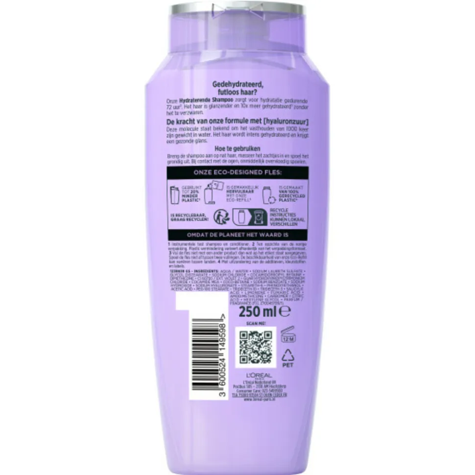 6x L'Oréal Elvive Hydra Hyaluronic Shampoo 250 ml