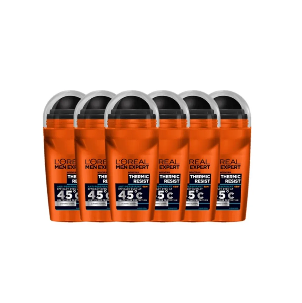 6x L'Oréal Men Expert Deodorant Roller Thermic Resist 50 ml