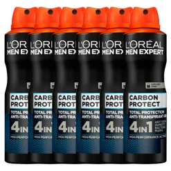 6x L'Oréal Men Expert Deodorant Spray Carbon Protect 150 ml