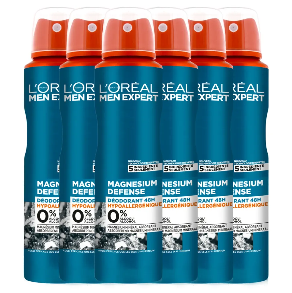 6x L'Oréal Men Expert Deodorant Spray Magnesium 150 ml