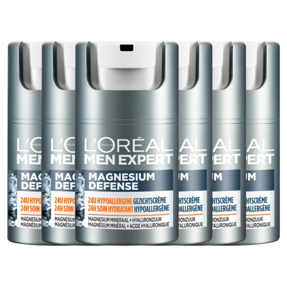 6x L'Oréal Men Expert Magnesium Defence Dagcrème 50 ml