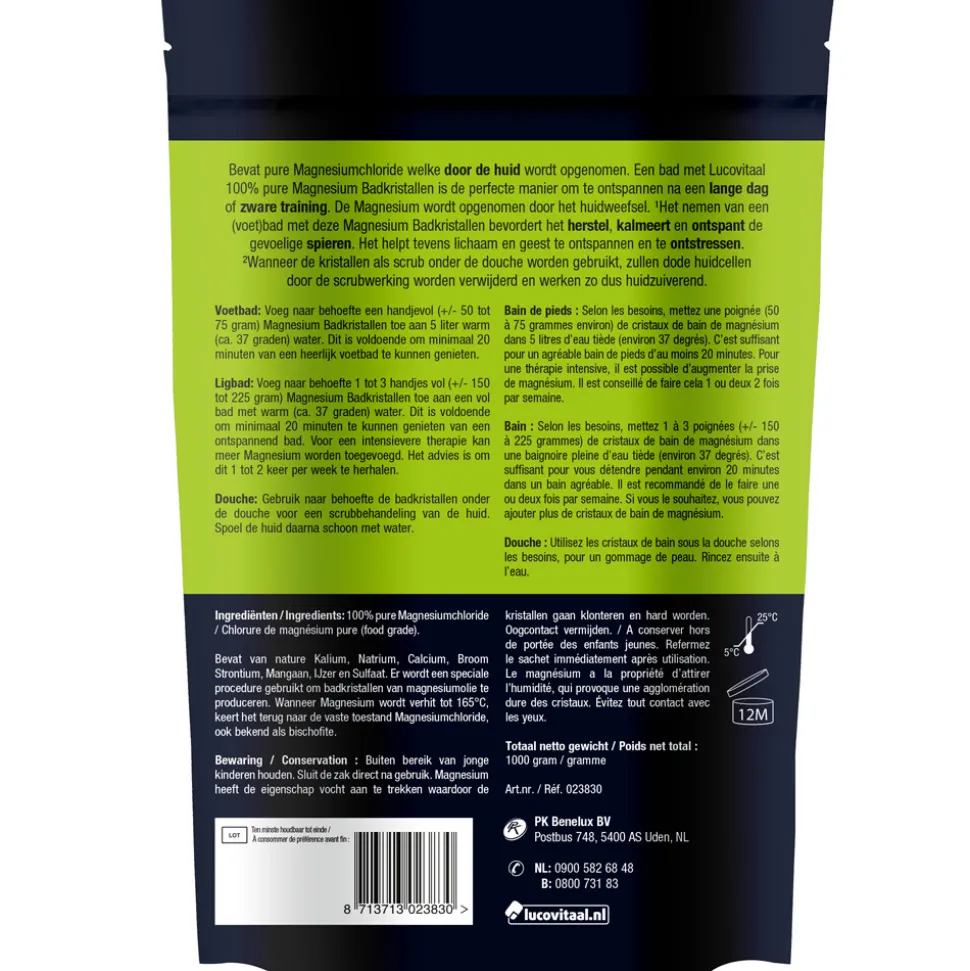 2x Lucovitaal Magnesium Badkristallen 1 kg