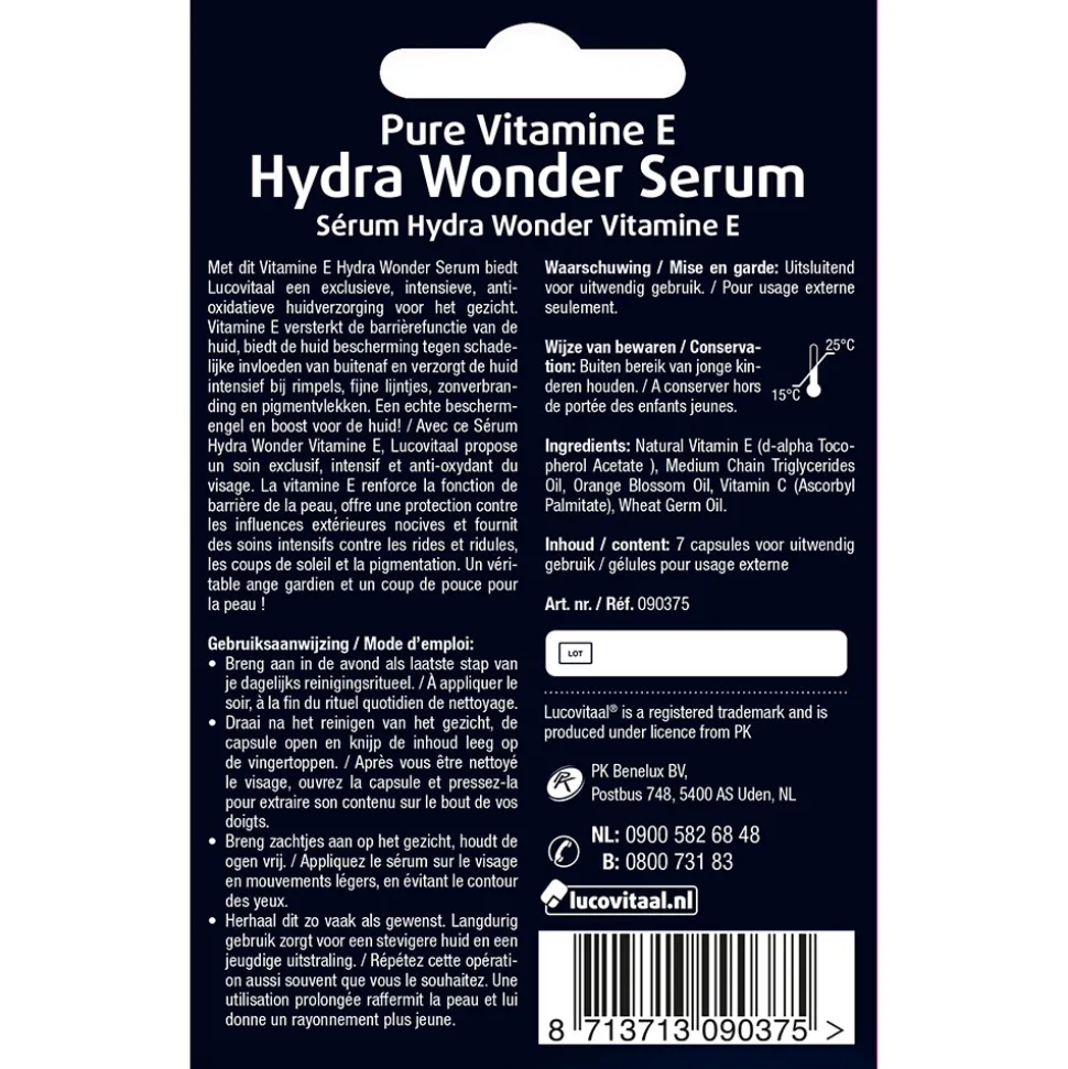 2x Lucovitaal Vitamine E Hydra Wonder Serum 7 Capsules