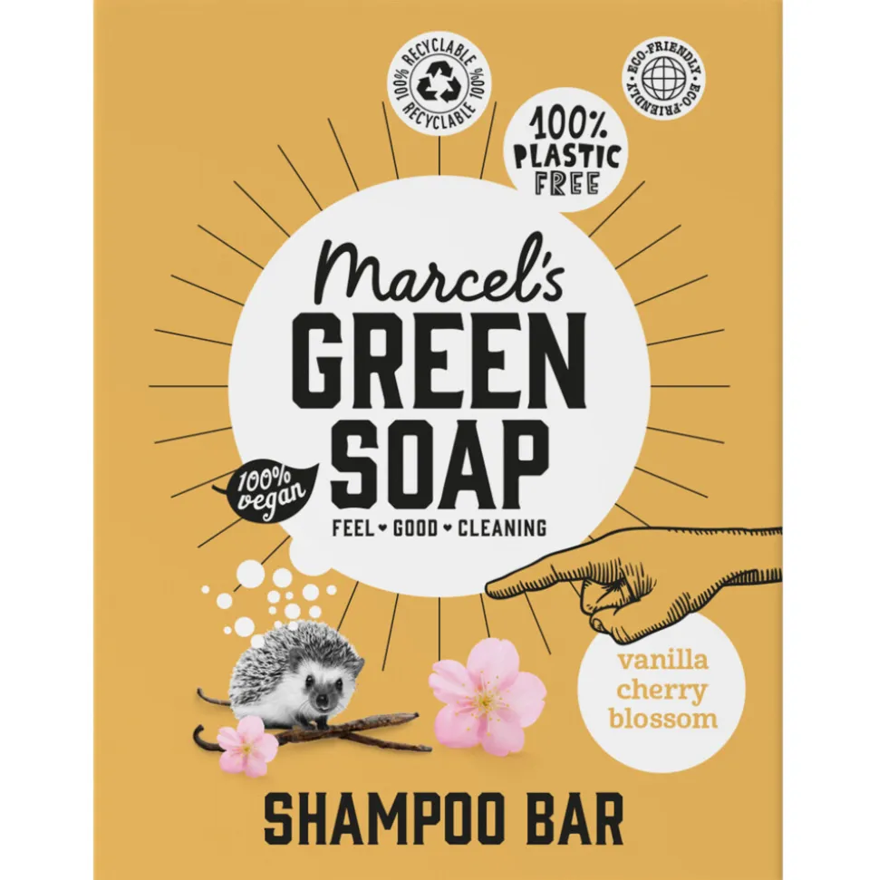 3x Marcel's Green Soap Shampoobar Vanilla & Cherry Blossom 90 gr