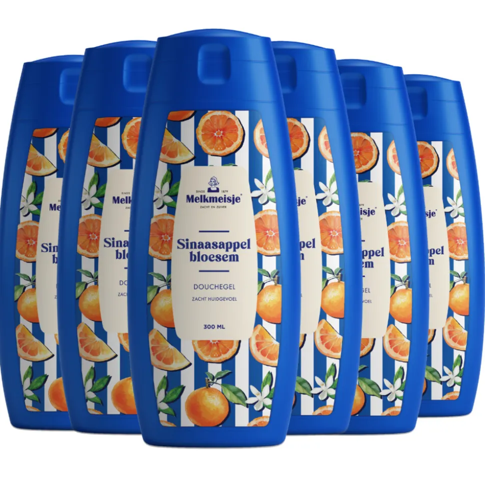 6x Melkmeisje Douchegel Sinaasappel 300 ml
