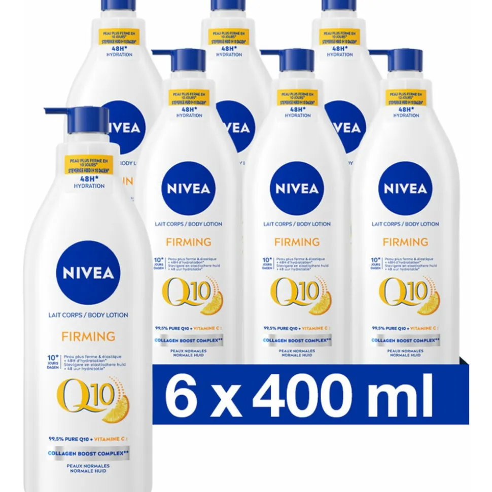 6x NIVEA Bodylotion met Pomp Verstevigend Q10 400 ml