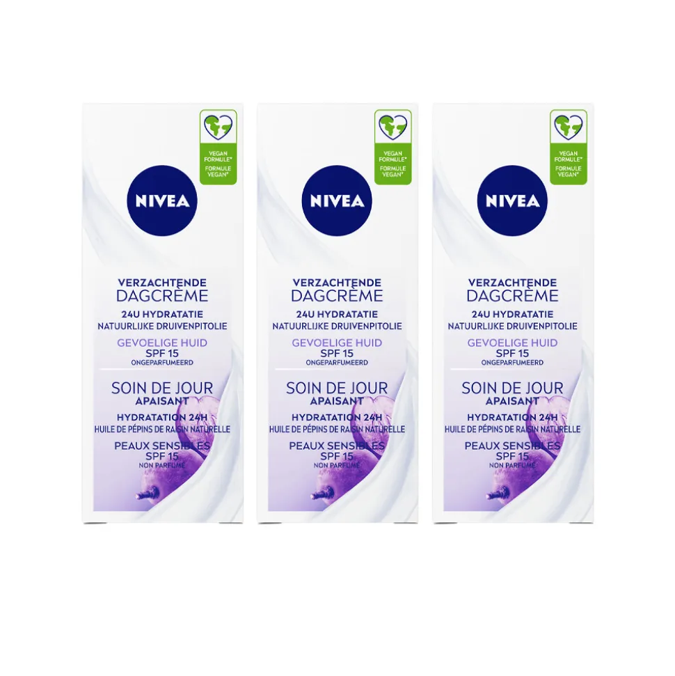 3x NIVEA Dagcrème Verzachtend SPF 15 50 ml