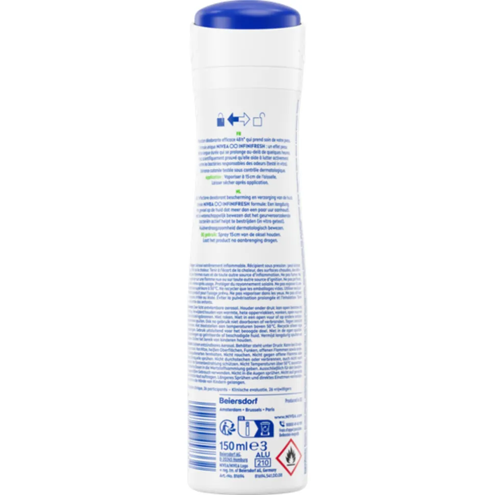 6x NIVEA Deodorant Spray Pure & Natural Jasmine 150 ml