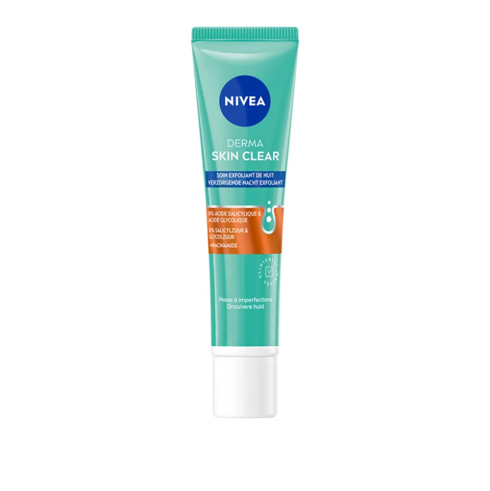 3x NIVEA Derma Skin Clear Nacht Exfoliant 40 ml