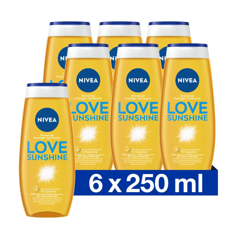 6x NIVEA Douchegel Love Sunshine 250 ml