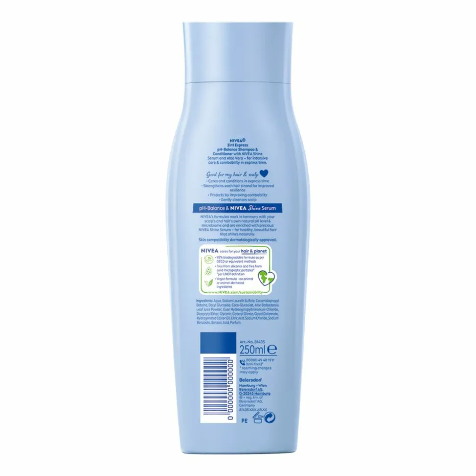 6x NIVEA 2-in-1 Shampoo + Conditioner Care Express 250 ml