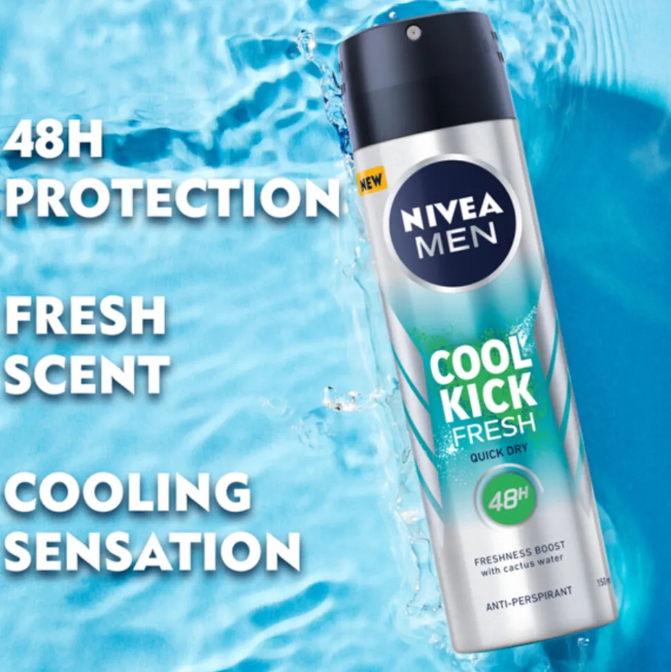 6x NIVEA Men Anti-Transpirant Spray Frech Kick 150 ml