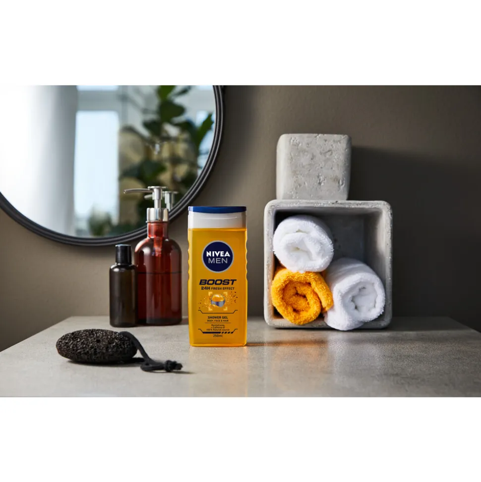 6x NIVEA Men Boost Douchegel 250 ml