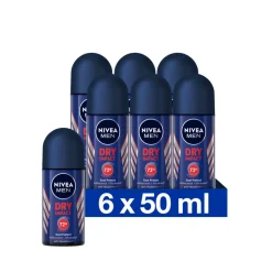 6x NIVEA Men Deodorant Roller Dry Impact 50 ml