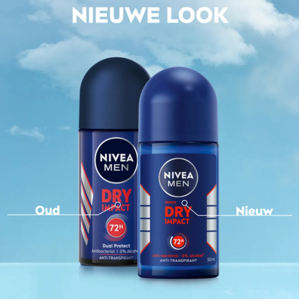 6x NIVEA Men Deodorant Roller Dry Impact 50 ml
