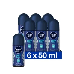 6x NIVEA Men Deodorant Roller Dry Fresh 50 ml