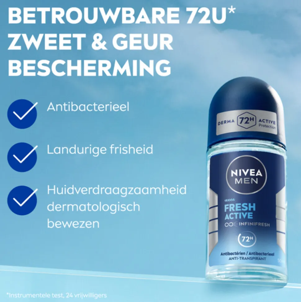 6x NIVEA Men Deodorant Roller Fresh Active 50 ml