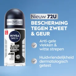 6x NIVEA Men Deodorant Roller Invisible for Black & White 50 ml