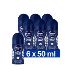 6x NIVEA Men Deodorant Roller Protect & Care 50 ml