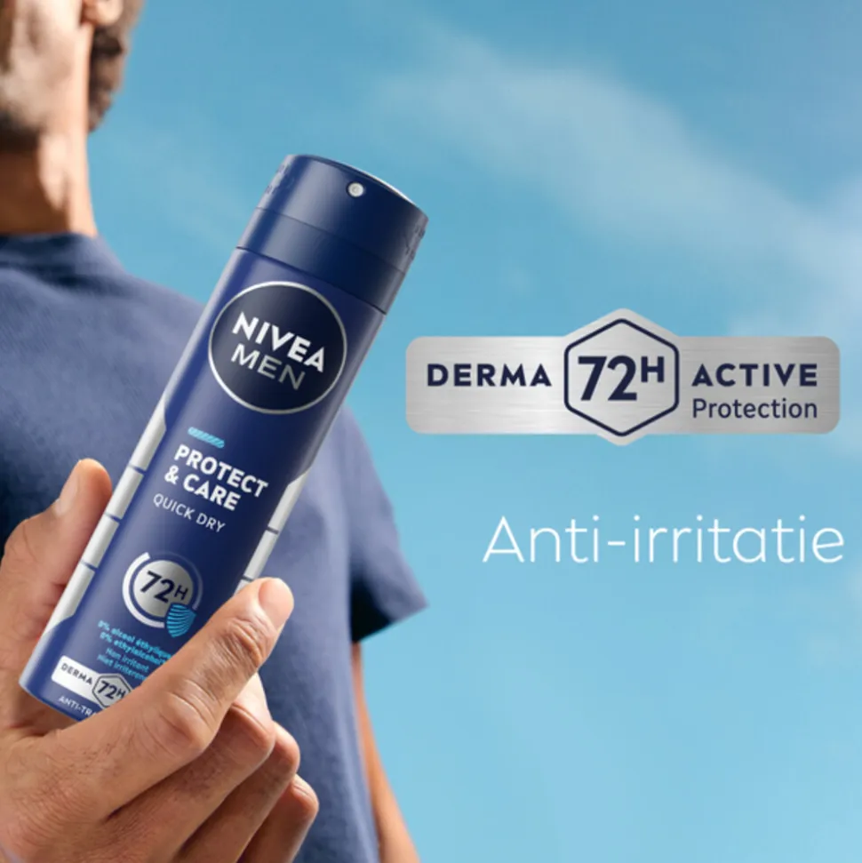 6x NIVEA Men Deodorant Spray Protect & Care 150 ml