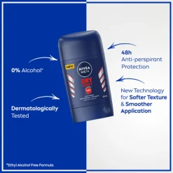 5x NIVEA Men Deodorent Stick Dry Impact 50 ml